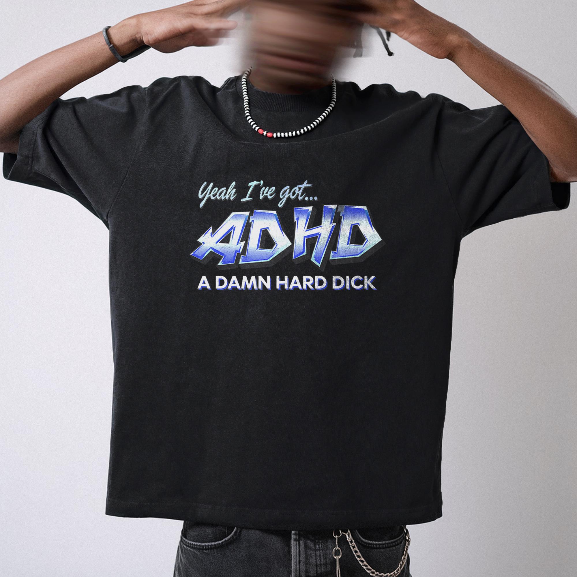 Смешная футболка с мемом про СДВГ, ироничная, саркастическая, подарок-шутка, летняя, мужская и женская, свободная и дышащая футболка S