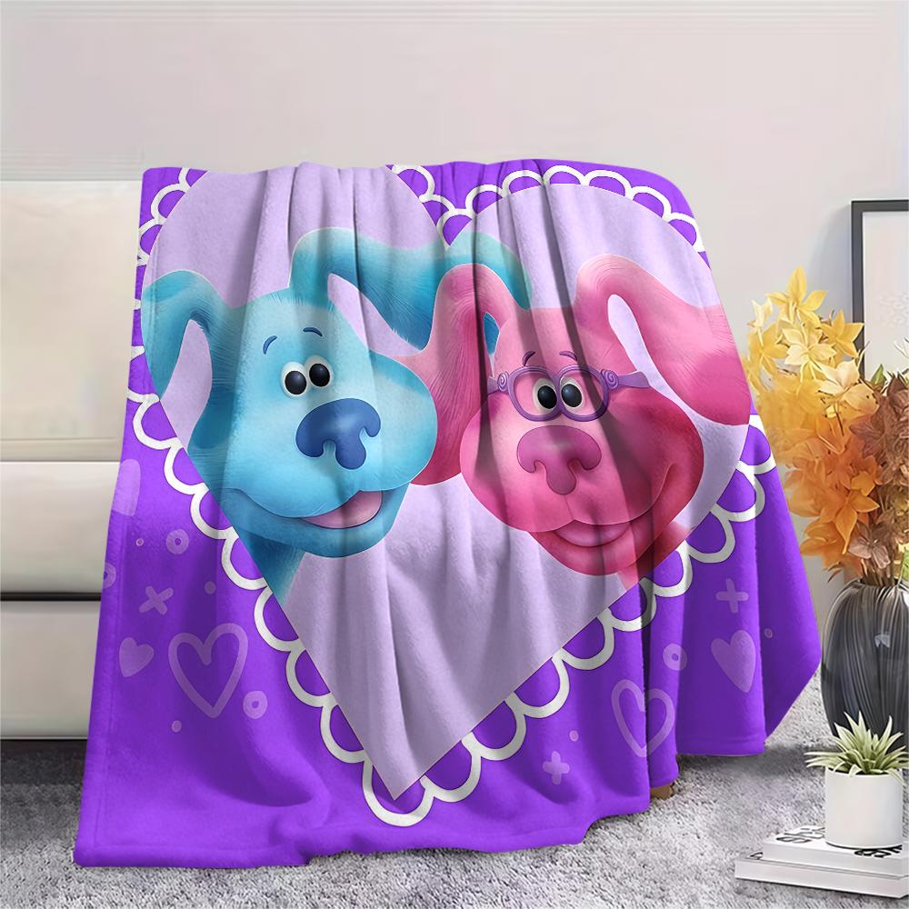 1 Manta de Franela con Estampado de Blue's Clues, Alta Calidad para Todas las Estaciones, Decoración del Hogar, Calidez y Comodidad, Perfecta para Regalos de Navidad