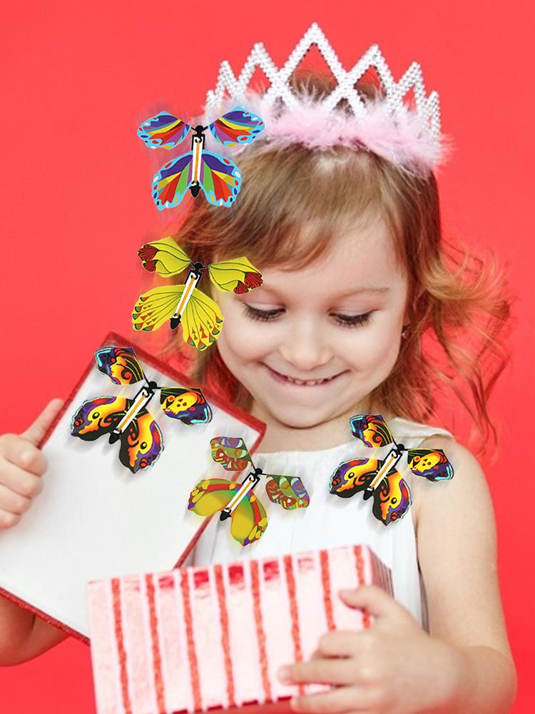 10pcs Magic Butterfly flying Card Toy with Empty Hands Butterfly Wedding Magic Props Magic Tricks Outdoor Toy Fun Prank Toys