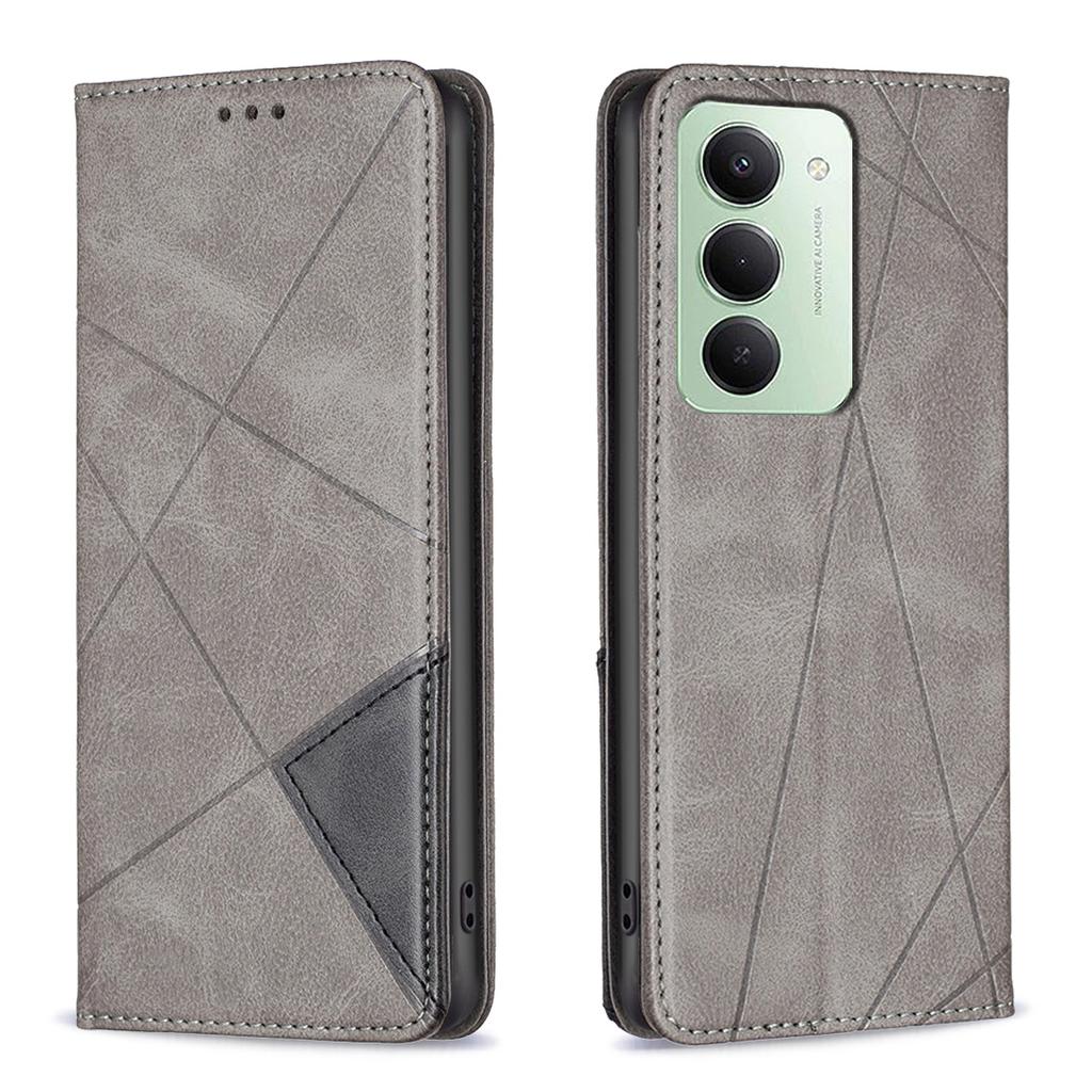 For Xiaomi Redmi 15 5G (Global) (169mm) Case Card Slots Geometry Imprint Leather Phone Cover