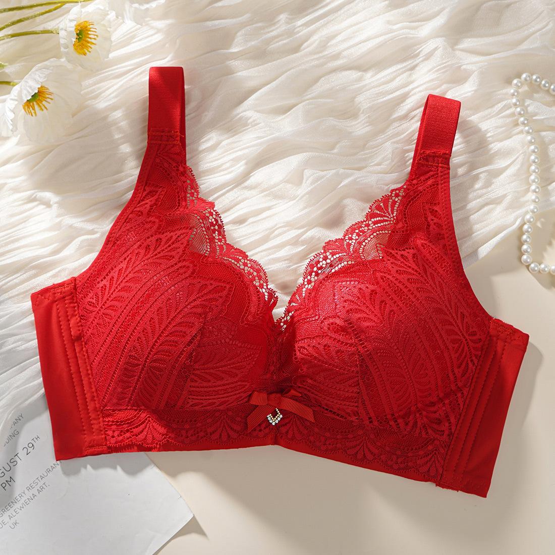 

мода новый бюстгальтер боковая поддержка мягкая чашка женское нижнее белье сексуальный бюстгальтер 80 красный