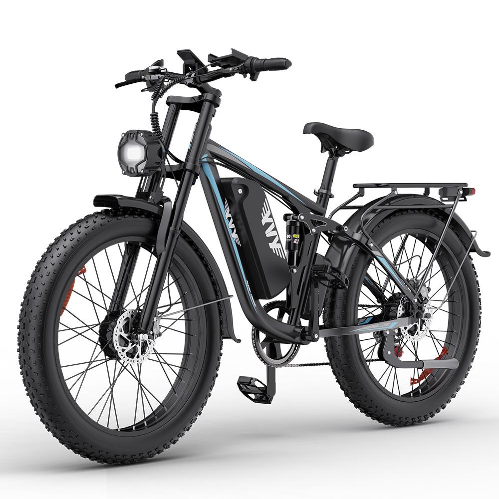 Electric Bicycle Yvy C26 Max 1000Wx2 Motor 26" Fat Tire Fully Suspended Adult Electric Bike 48V 23AH Dual Hydraulic Brake Shimano 7 Speed