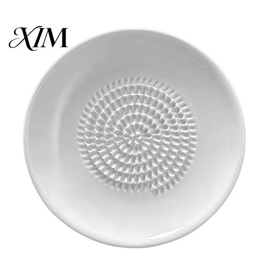 Ginger Grinder Tool Ceramic Garlic Grater Plate, Manual Masher for Kitchen, Non Slip Grinding Dish Quick Puree Maker Chili And Nuts, Kitchen
