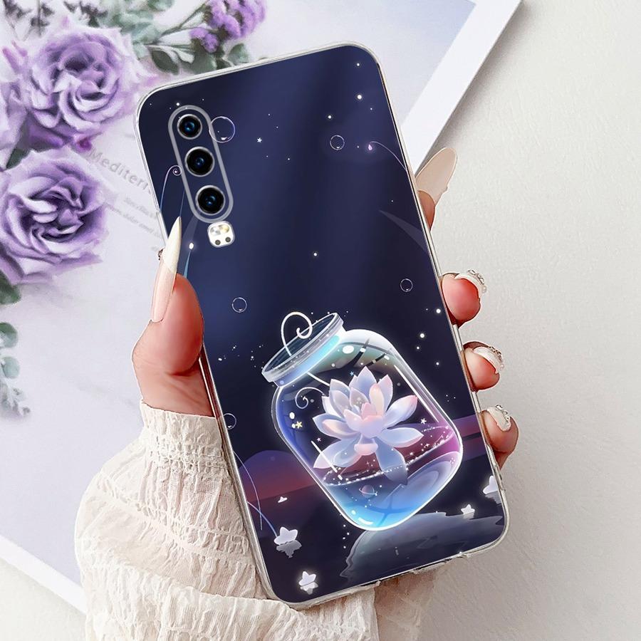 For Huawei P30 Lite Case MAR-LX1A Soft Silicone Cool Flower Pattern Shockproof Cover for HuaweiP30 P 30 Pro Lite Coque  Funda