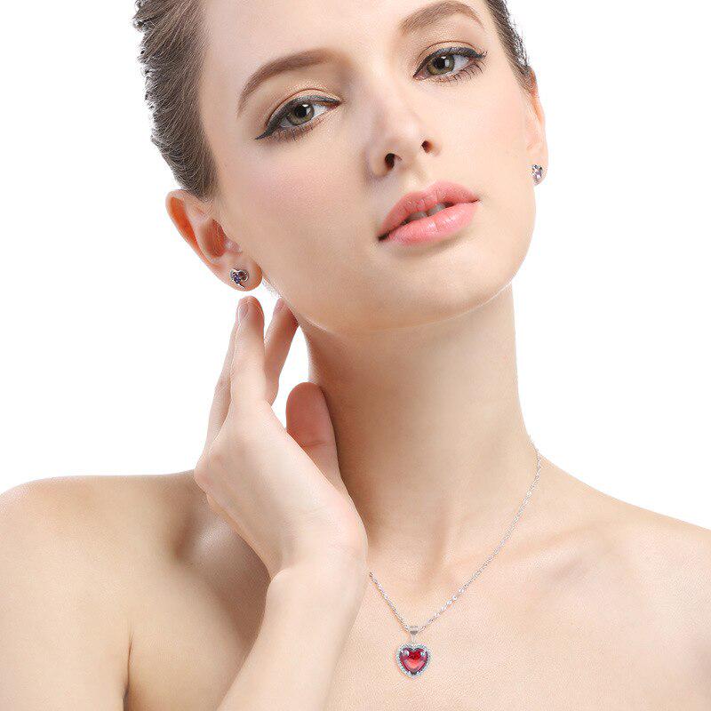 Tancise Fashion Colier argint pentru femei cu pandantiv cu zircon și zircon în formă de inimă pentru petrecerea de nuntă