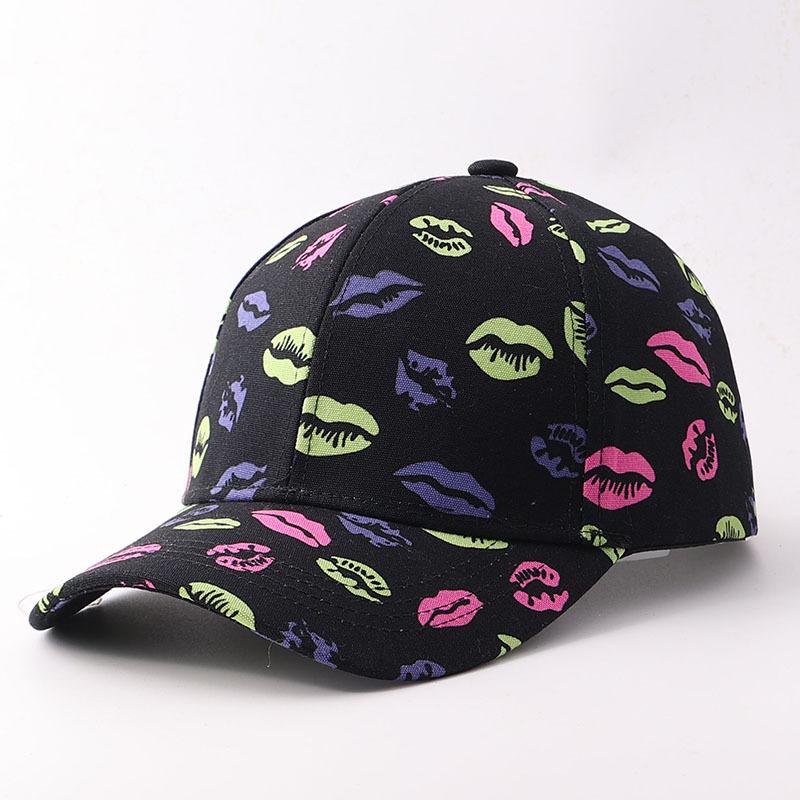Personalized Printing Lip Print Baseball Cap European and American Fashion Outdoor Leisure Sunshade Cap