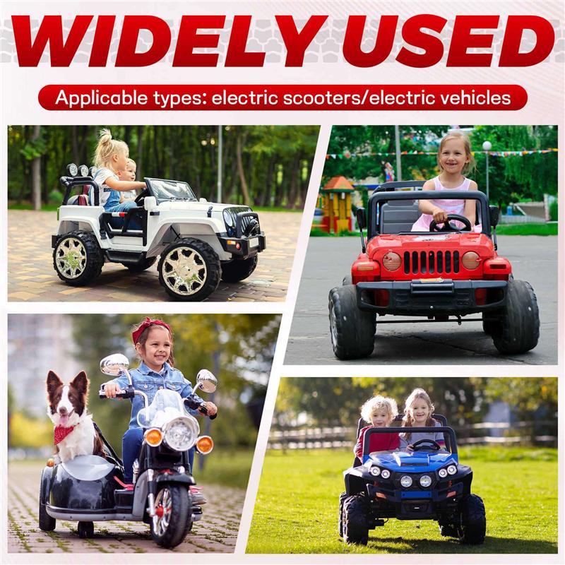 3X Children's Electric Car Inflatable Tires, Kid's Electric Tricycle Rubber Wheels Children's Car Tires 1.2Cm Hole 8Inch