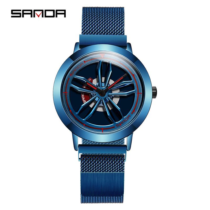 Sanda Men's Korean-Style Fashion Watch with Milanese Mesh Band - Waterproof Quartz