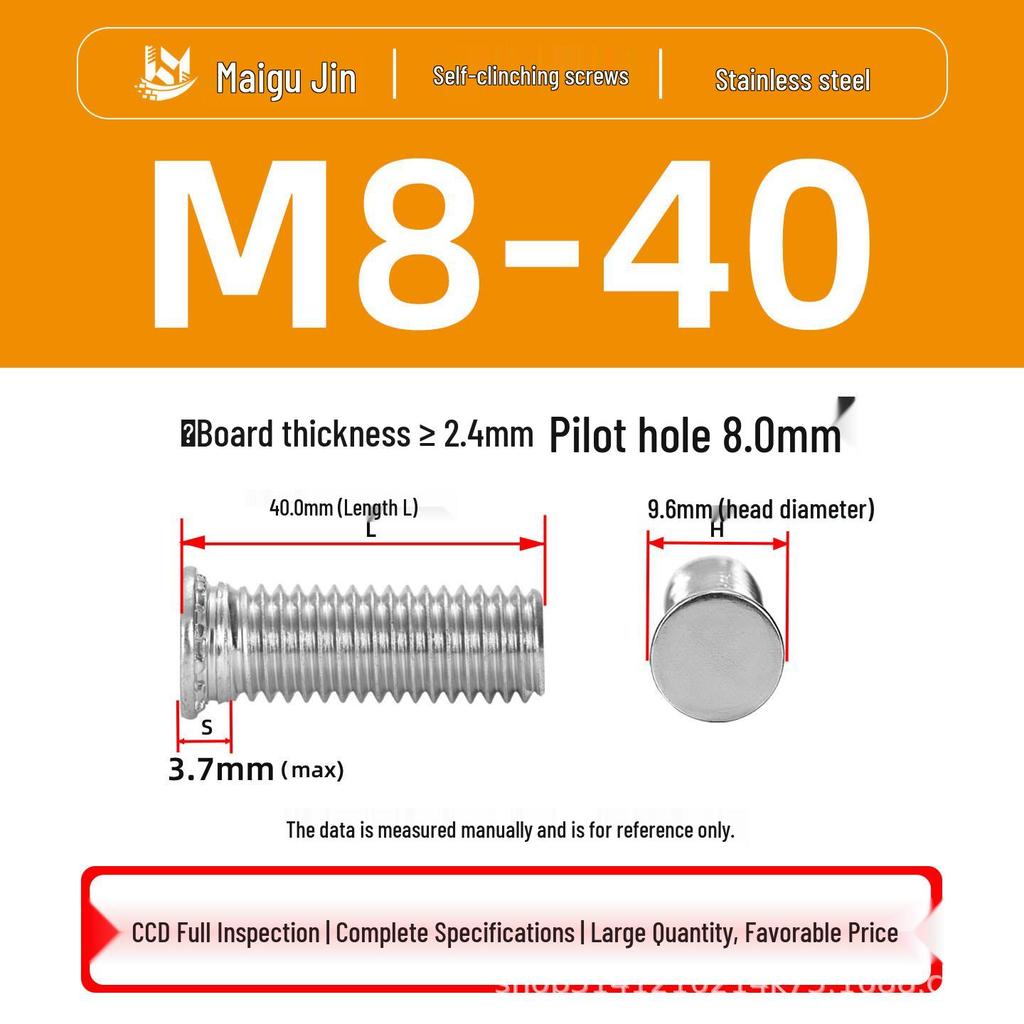 304 Stainless Steel Pressure Plate Cylindrical Head Rivet Screw (FHS-M2 M2.5 M3 M4 M5 M6 M8 M10)