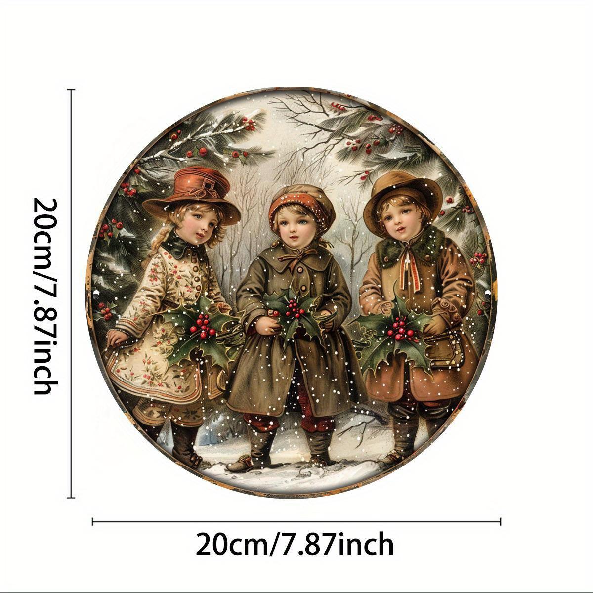 

Деревянные знаки «Санта-Клаус и олени» из дерева можно повесить непосредственно на веревки, 8x8 дюймов, ретро-рождественское настенное искусство для двери, стены, дома, комнаты