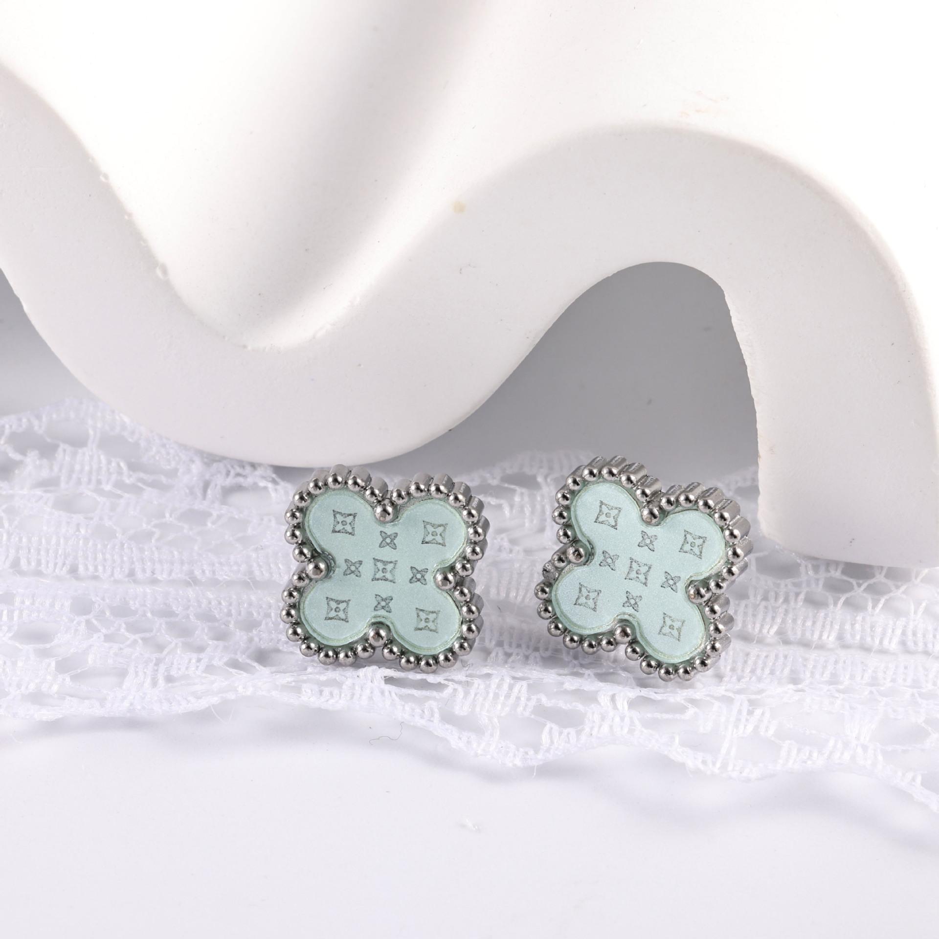 

Стальные серьги-клевер для женщин и девушек, с покрытием из 18-каратного золота, не тускнеющие, ювелирные изделия из V-золота