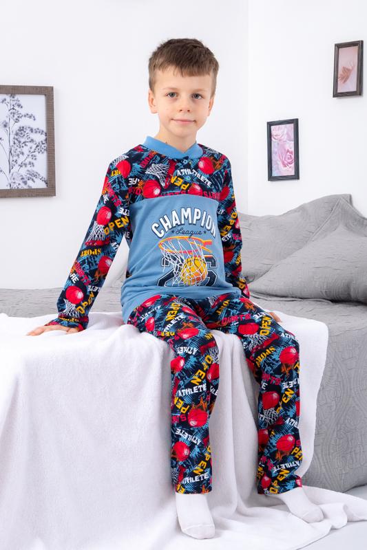 Boys’ Classic Pajama Set – Lightweight Cotton Knit & Button Detail, Any Season, 6077-002-33-4 HC