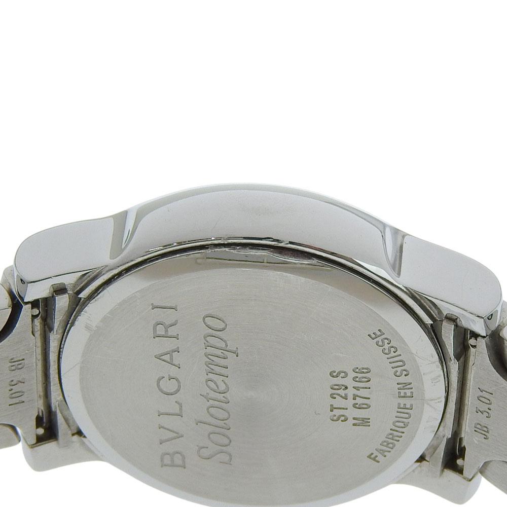 BVLGARI Solo tempo Watches ST29S blackDial Stainless Steel Quartz Analog display Women Used