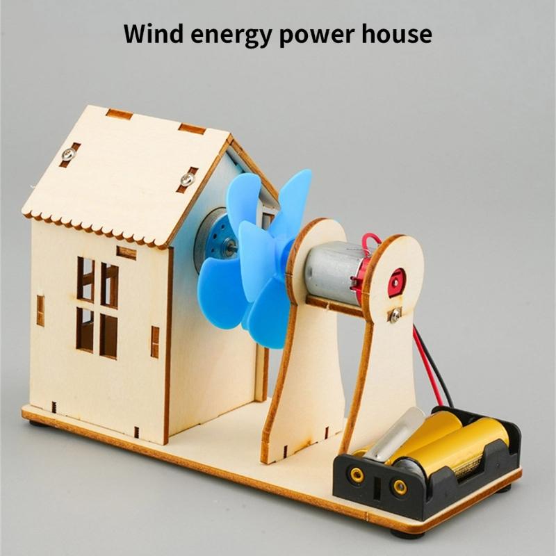 Pädagogisches Windkraftgenerator-Modellset Für den Schul-Naturkundeunterricht Einfacher handgefertigter Aufbau Mit LED-Anzeige