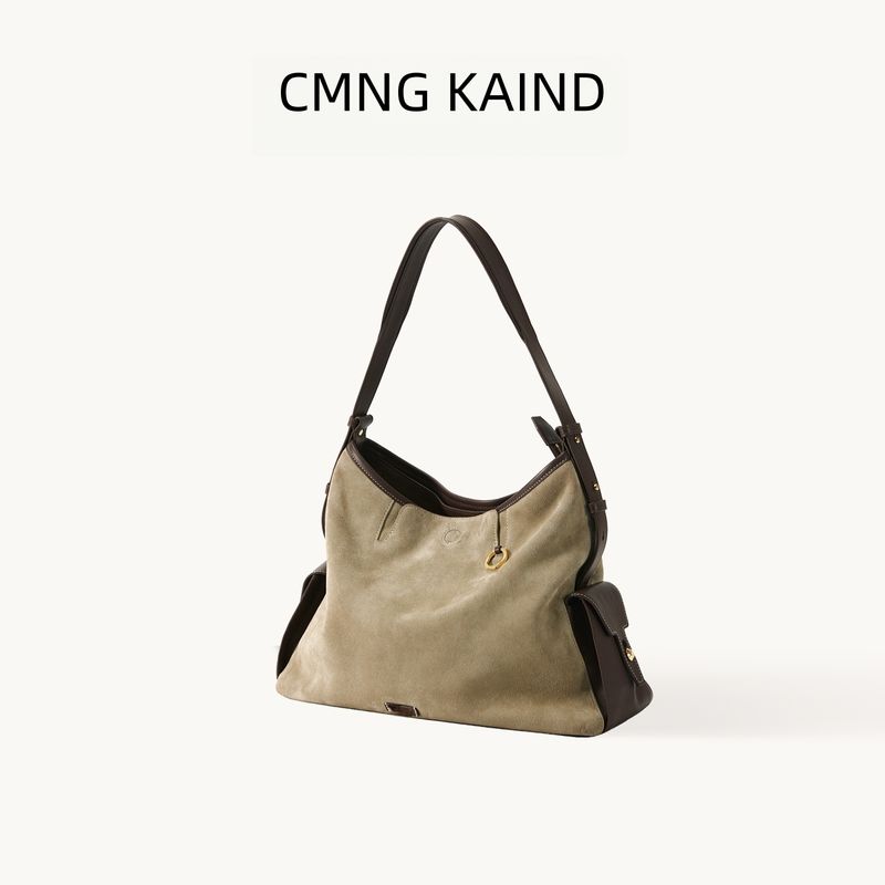 

[Same Style as Jiang Qiming] Tracking Travel Hobo Bag Large Capacity Totes Female New Arrival Work Clothing Crossbody Computer Bag Tracking hobo medium sand camel Brown