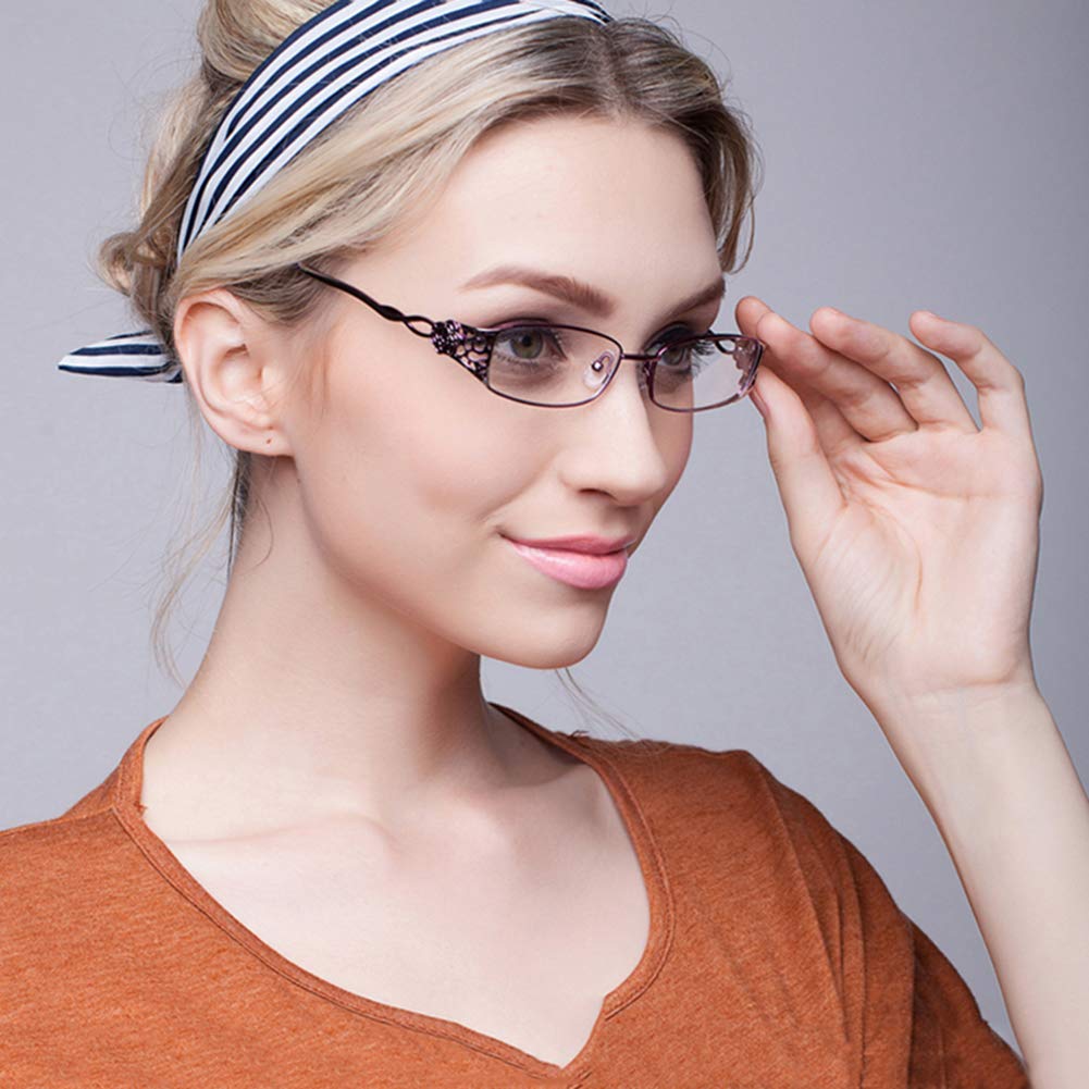KLESIA Reading Senior Blue Light Ultra Aspherical Lenses Noble Women's Glasses, Glasses, Cut, Stylish, Light, (2.5, Purple)
