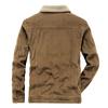 Men's Autumn and Winter Plus Size Padded Thickened Jacket Jacket Solid Colour Loose Lapel Casual Comfortable Corduroy Outerwear