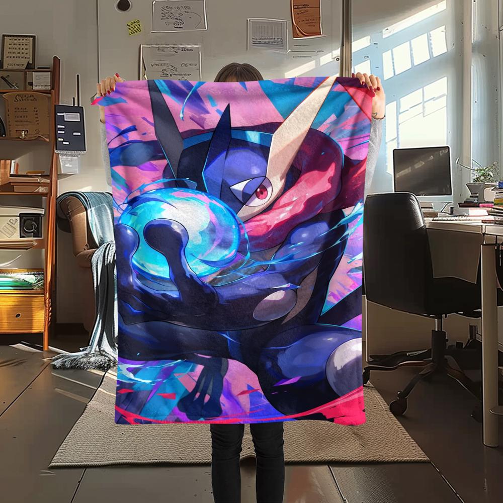 Cartoon Pokémon Pattern Flannel Blanket, High Quality Comfortable for All Seasons, Home Decor, Warmth and Comfort, Perfect for Gifts.