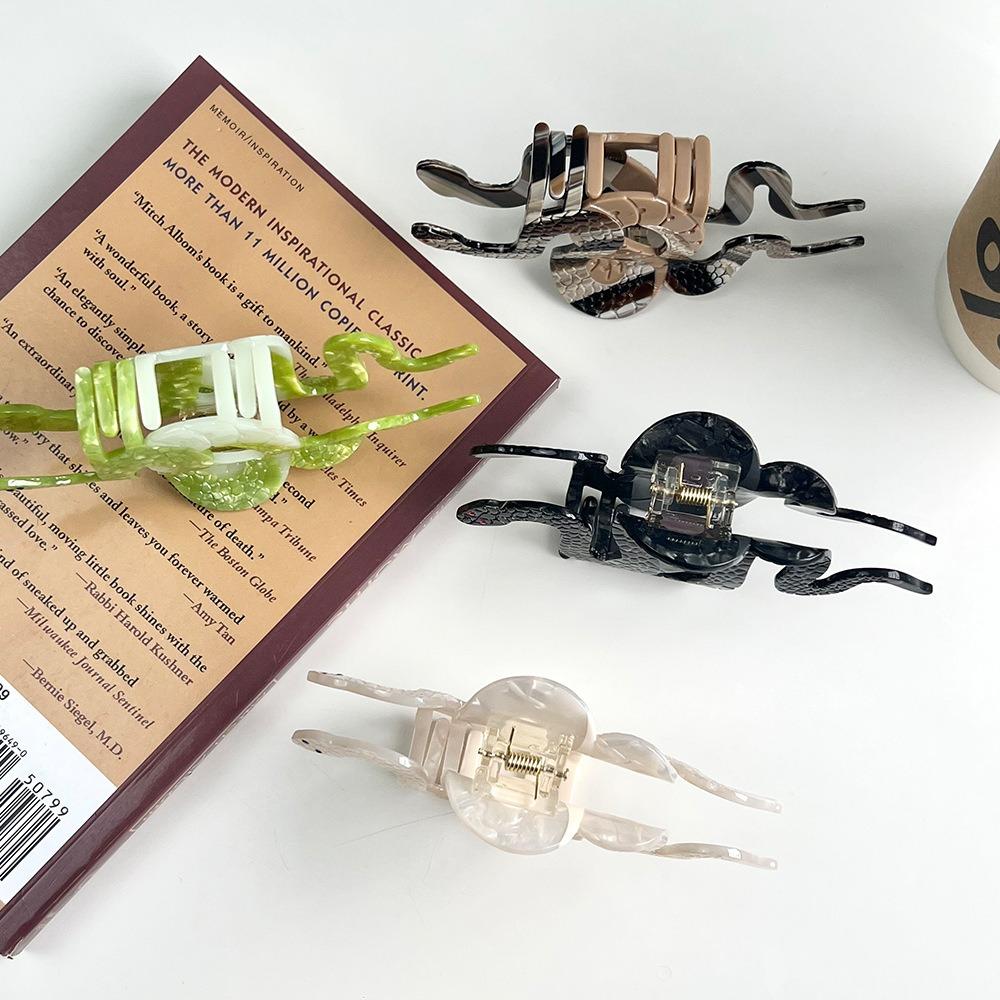 Vintage Snake Hair Clip Acetic Acid Acetate Crab Clip Snake Hair Claw  Hair Styling Accessory