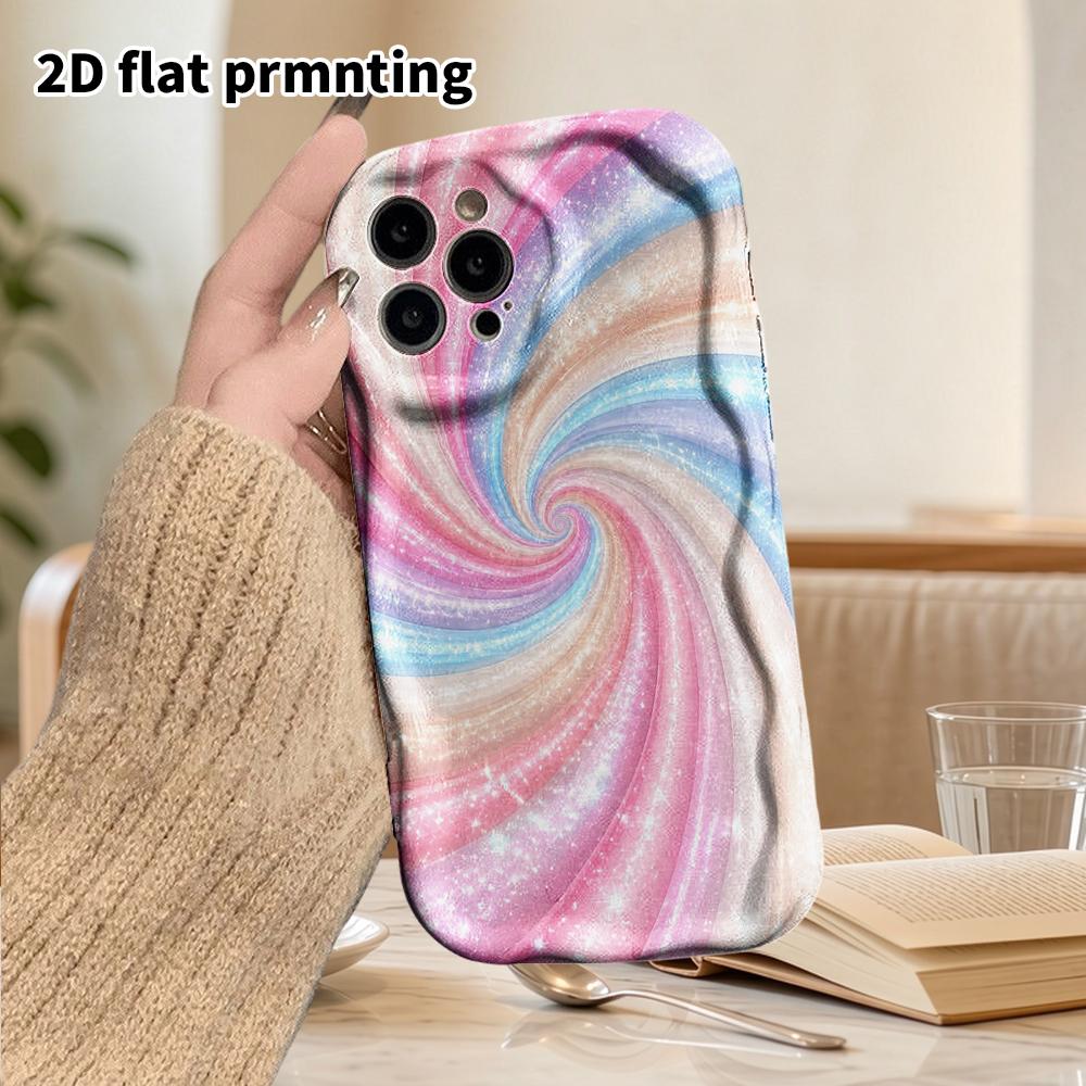 Phone Case: 2D Flat Design Suitable for iPhone 18 17 16 15 14 13 Pro Protective Case, Couple Style, Glitter Swirl, Christmas and Halloween Gift