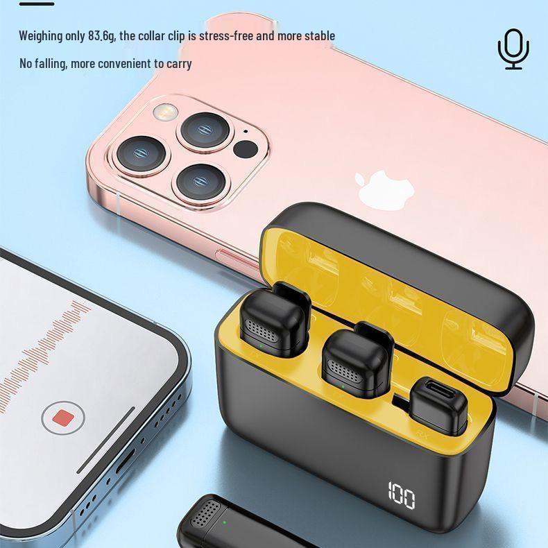 New K6 Wireless Lavalier Mic System with Charging Case & Digital Display for Streaming, Interviews, Recording, Noise Reduction.