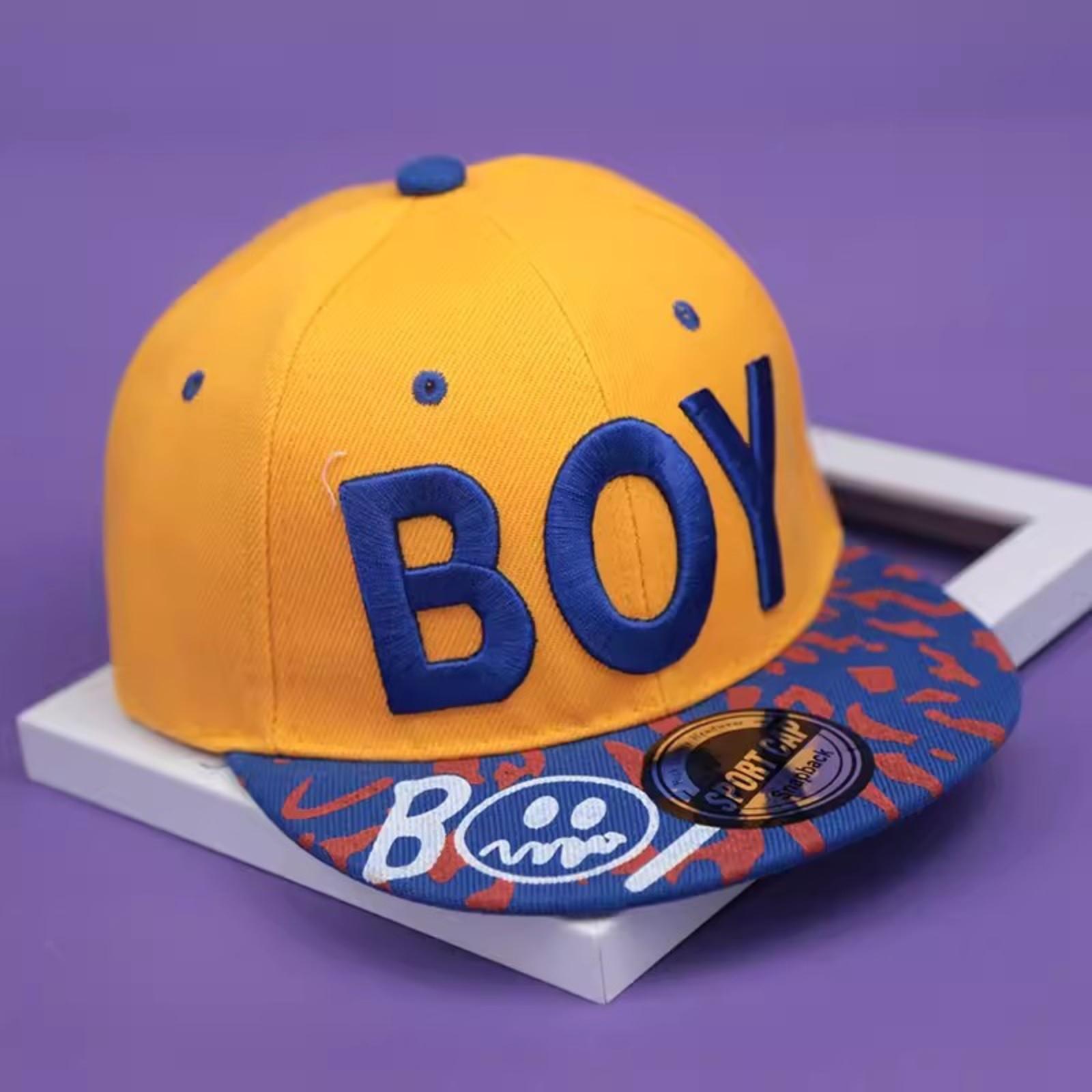 

Cartoon Smileys Kids Hat Boys Hip Hop Style Baseball Cap Outdoor Flat Brims Hat One Size