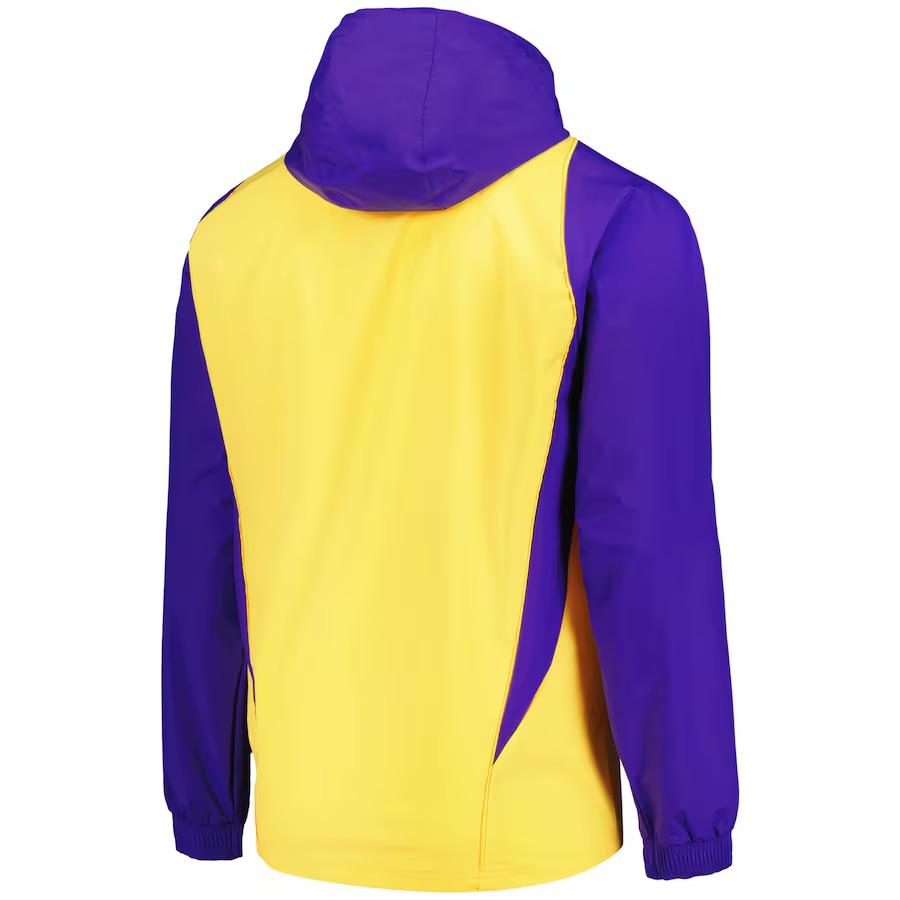 Adidas Real Madrid 2023-24 Season Outdoor Casual Sports Comfortable Hooded Long Sleeve Jacket Unisex Jacket Purple Yellow IQ0538