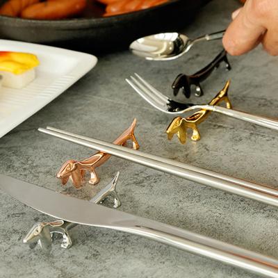 1/2Pcs Chopsticks Rest Rustproof Polished Surface Animal Shape Chopsticks Holder Spoon Tableware Rack Holder Tool