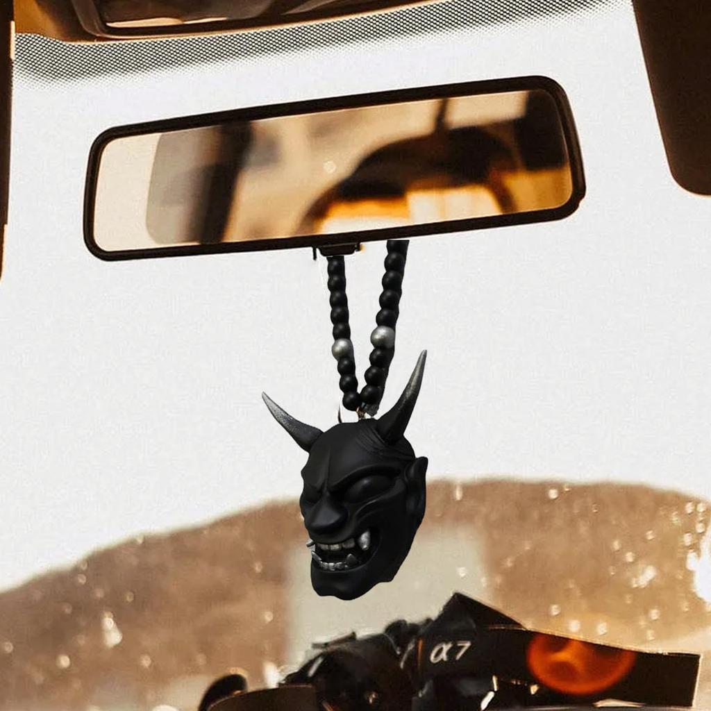 Car Rearview Mirror Decoration, Car Pendant, Hanging, Car Decoration, Accessory, Hannya Car, Amulet, Car