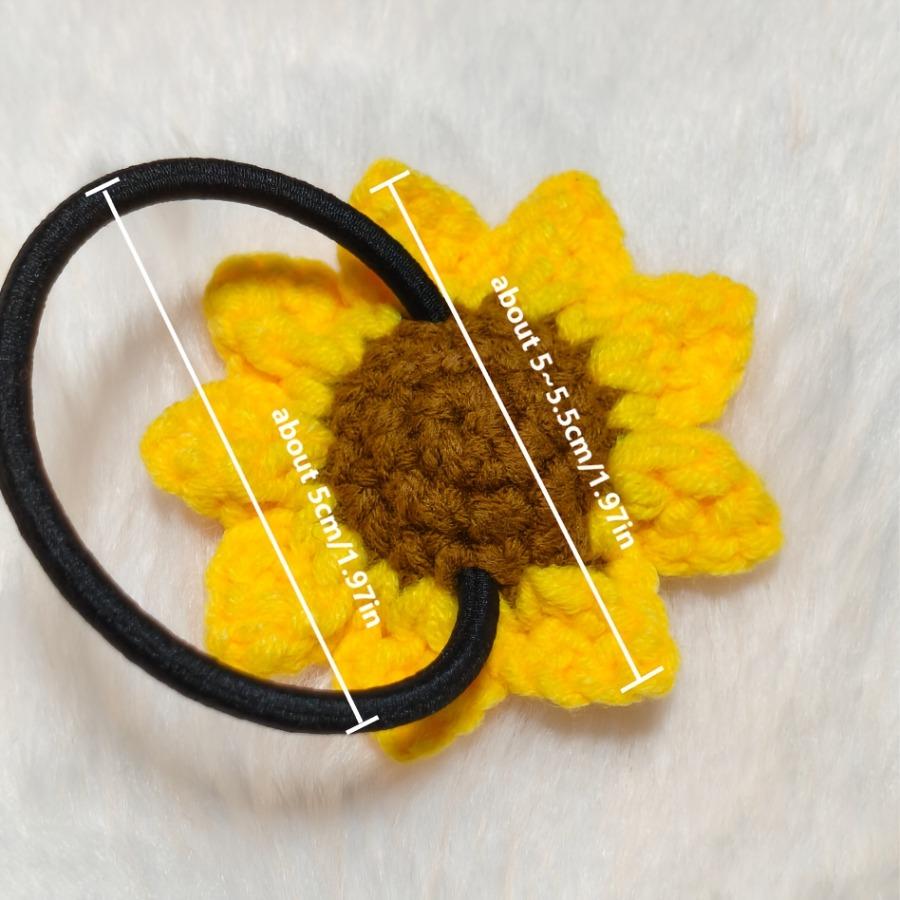 Sunflower Hair Rope, Ladies' Mori Style Sweet Hair Tie, Sunflower Creative Crochet Hair Additions, Rubber Band, Bridesmaid Bracelet, Gift