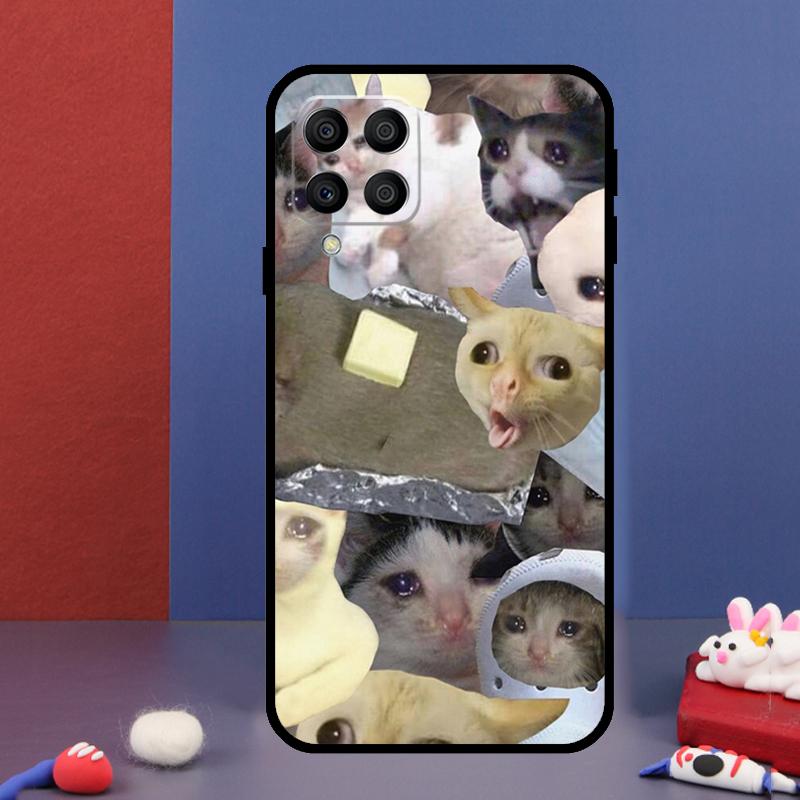 Crying Cat Memes And Dog For Samsung Galaxy M15 M55 M33 M13 M23 M53 M31 M51 M14 M34 M54 M20 M30s M52 M32 Phone Case