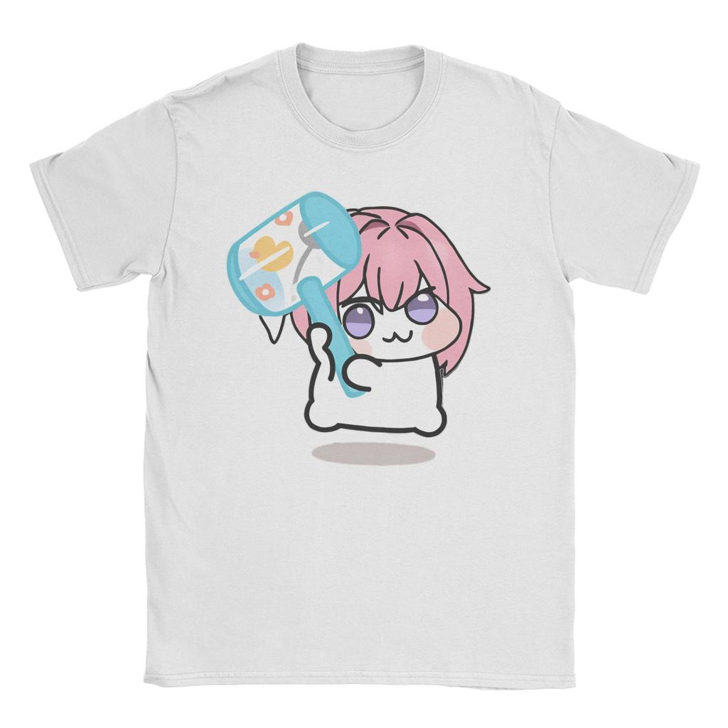 Doro Meme Nikke Doubt T-Shirts for Men Women Cartoon Game Funny 100% Cotton Tees Crewneck Short Sleeve T Shirt Original Clothing