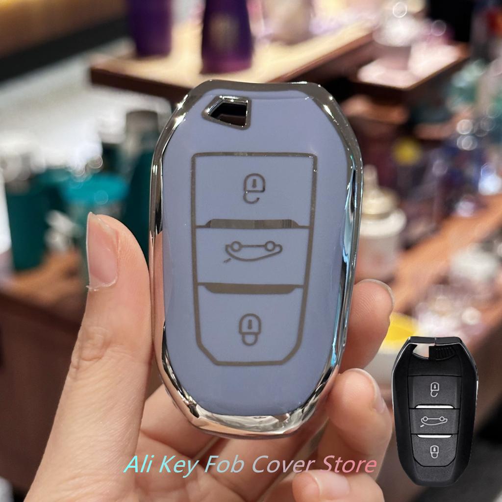 Key Fob Cover For Peugeot 2008 3008 4008 5008 308 408 508 Citroen C1 C2 C4 C6 C3-XR Picasso Grand DS3 DS5 Car Keychain