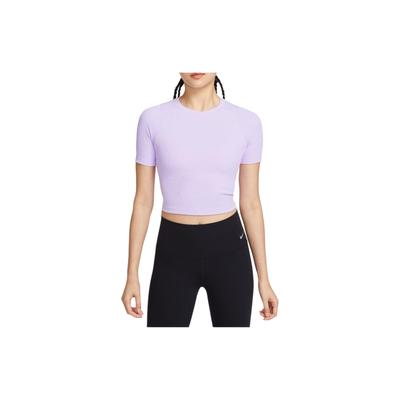 Zenvy Ribbed Quick-Dry Lightweight Cropped Short Sleeve T-Shirt Women Tops Lilac-Purple FN7468-512