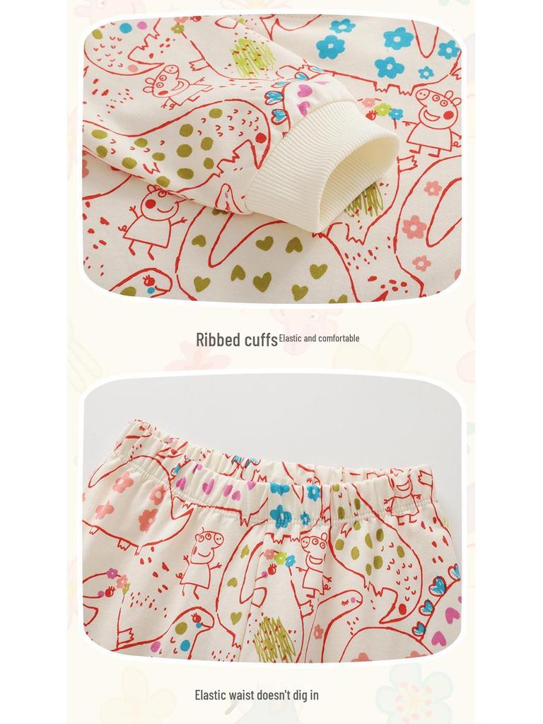 Σετ Δύο Τεμαχίων με Σχέδιο Δεινόσαυρο Peppa Pig: Φούτερ Μακρυμάνικο & Φόρμα