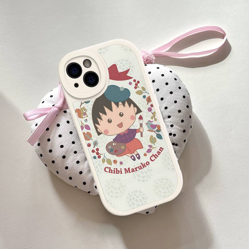Catoon Chibi M-Maruko ChanS Phone Case For IPhone 16 15 14 13 12 11 Pro Max Plus Shockproof Leather Cover