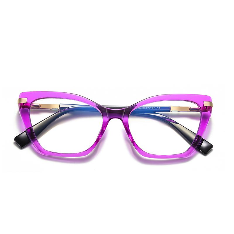

Blue Light Blocking Cat Eye Nearsighted Glasses For Women Spring Hinge Prescription Spectacles Diopter 0 -0.5 -0.75 To -6.0 0