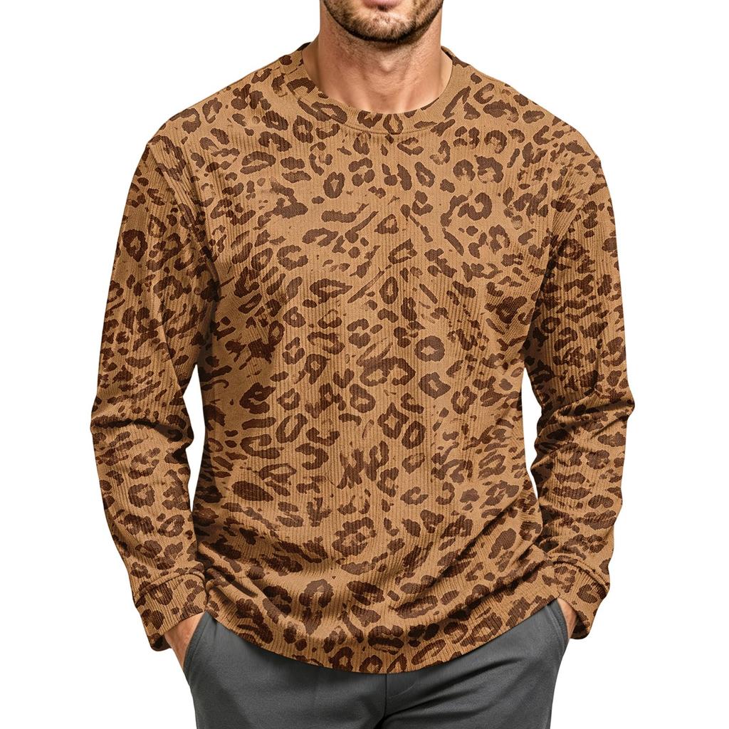 Men's Corduroy Long Sleeve Neck Top for Everyday Casual Wear