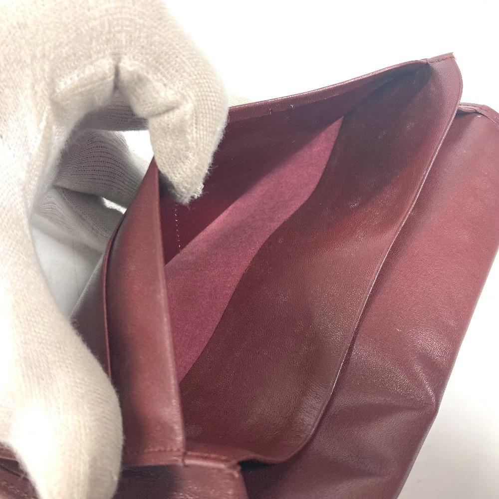 CARTIER Must de Line logo wallet Long wallet Long Wallet Leather wine-red