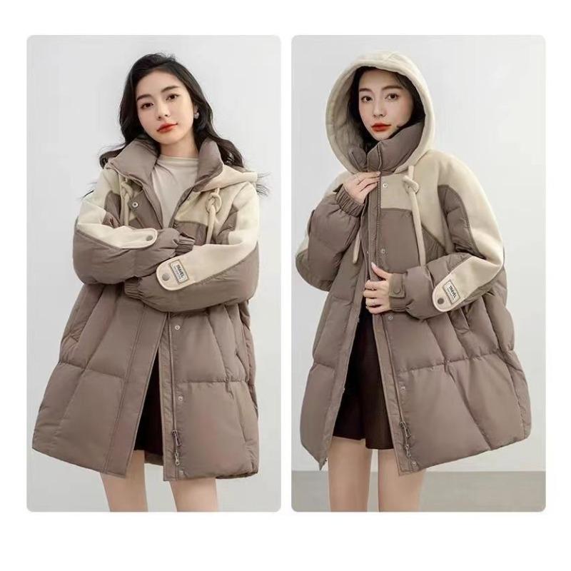 Fashion Winter Hooded Cotton Coat Women Korean Style Loose Thick Warm Long Jacket