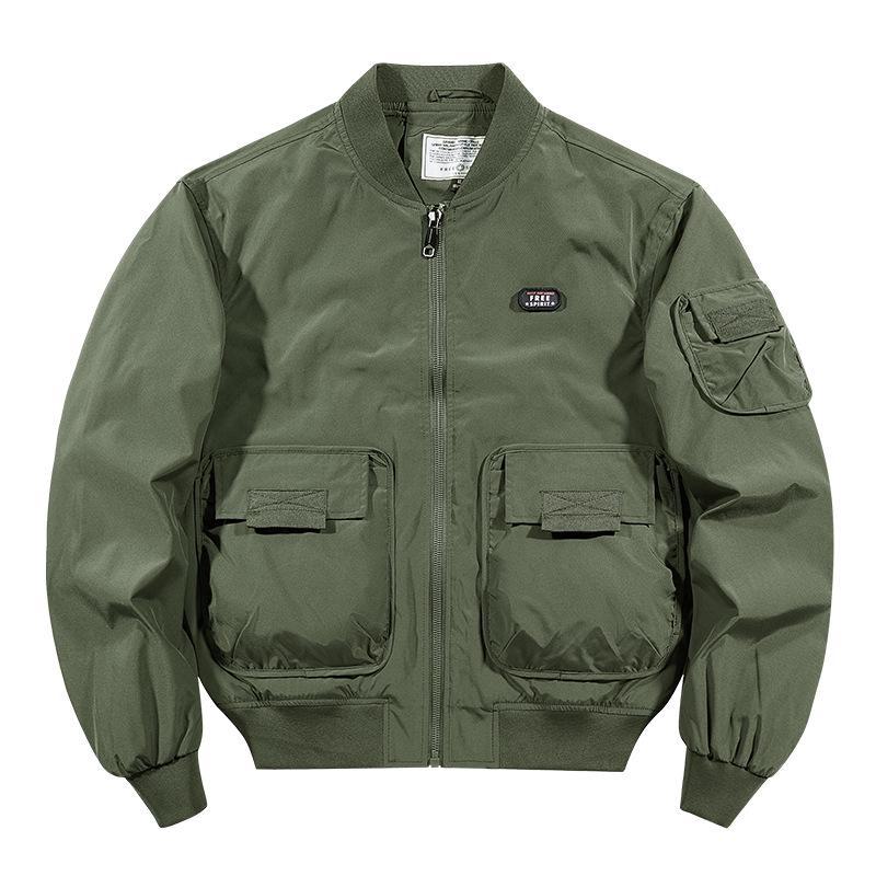 

Мужская двусторонняя куртка-бомбер MA1 2024 года — утолщенный хлопок для осени/зимы Single Jacket, 5XL армия зеленый