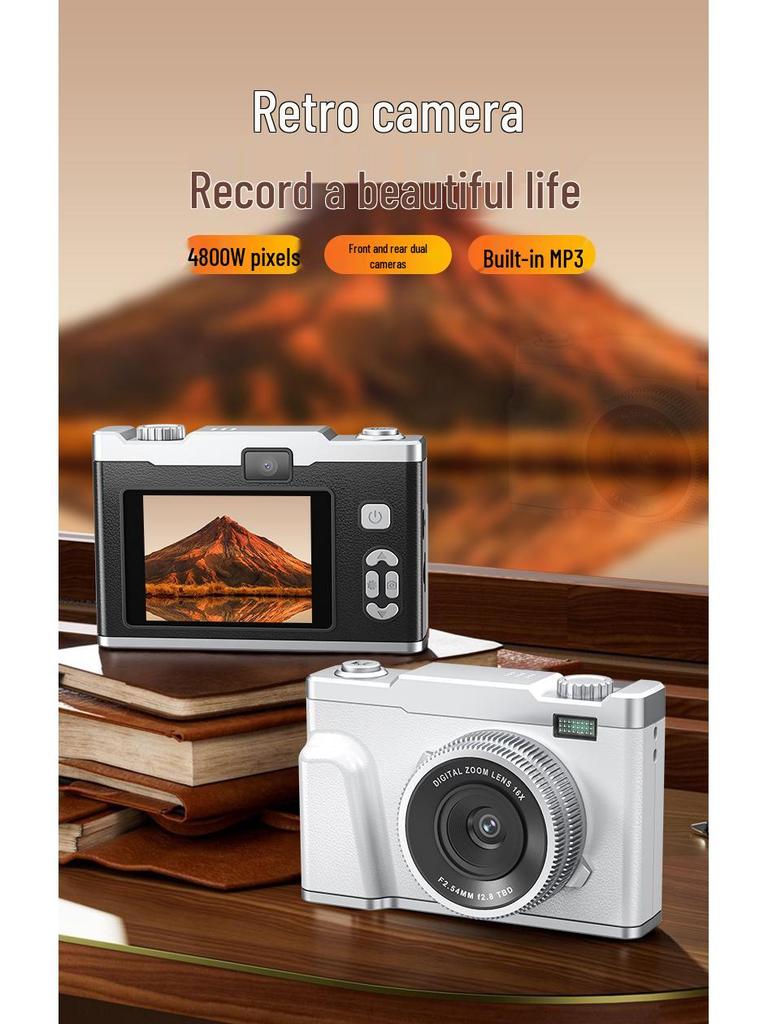 4K HD Mini Schönheits-Selfie- und Partykamera für Schüler und Kinder - Dual-Objektiv, Multifunktional