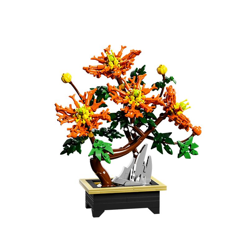 Plant Series Bonsai Flower Building Blocks Set, Artificial Flower Home Decor Model Assembly Toy, Girl'S Birthday Toy Gift