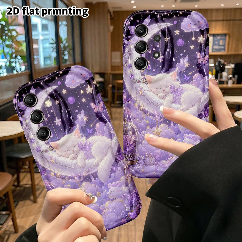 Phone Case: 2D Flat Samsung Galaxy A34 A35 M05 M06 S20 S22 S21 FE Plus 5G Protective Case, Dreamy Starry Sky, Christmas and Halloween Gifts