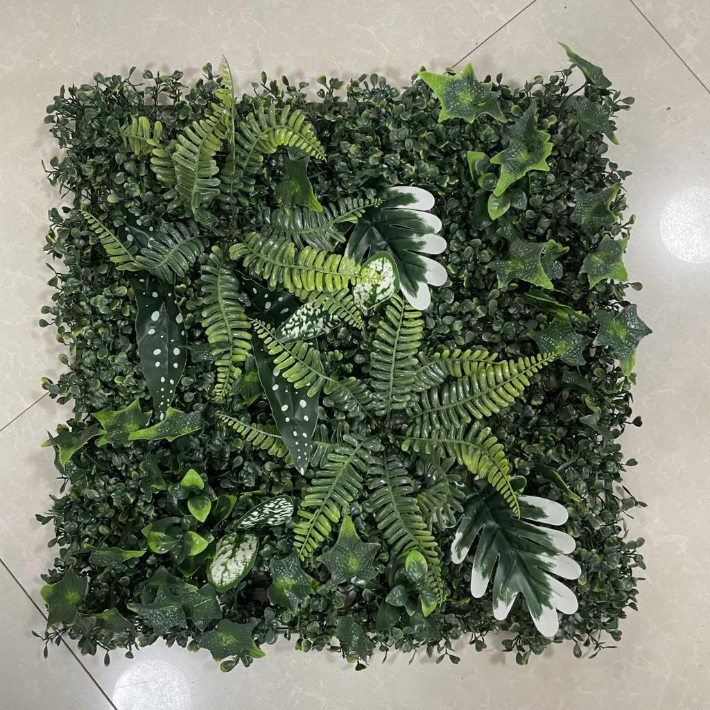 50×50cm Artificial Green Plant Wall - Plastic Vertical Garden, Fake Flower Wall, Synthetic Turf Background