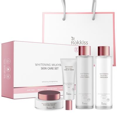 Rockies Whitening Milky Bly Skin Care Conjunto de 4 peças + Sacola de compras