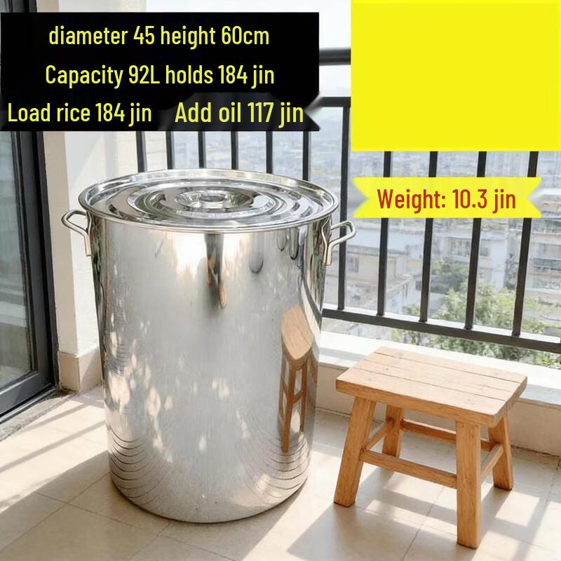 JPHZNB Large Thickened Stainless Steel Soup Bucket with Lid