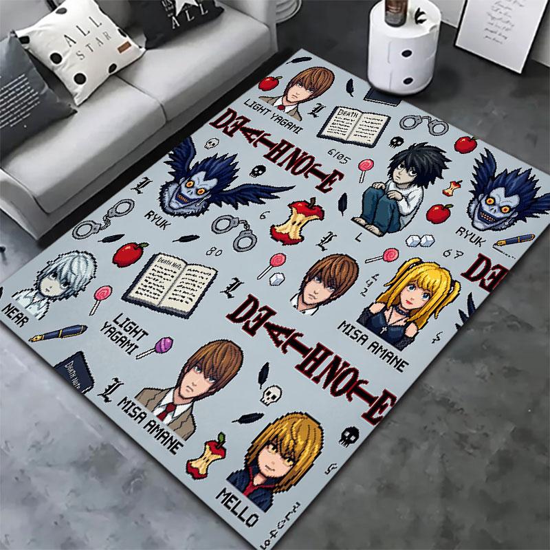 Tappeto Tappeto Death Note Per Soggiorno Camera Da Letto Casa Divano Decorazione Bambini Gioco Tappetino Antiscivolo