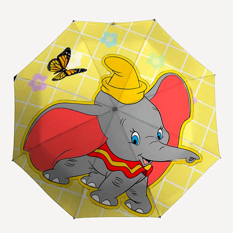 Dumbo Themed Travel Umbrella-8 Ribs Automatic Opening and Closing, Portable Folding Design, Compact and Stylish Umbrella Suitable for Outdoo