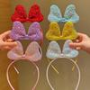 6pcs of Fashionable Multi-Color Sequined Large Bow Headbands Suitable for Girls As Gifts